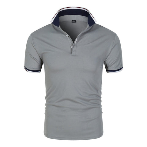 Men's Polo Shirt – Solid Lapel Short-Sleeve