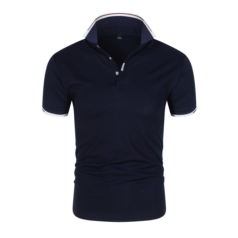 Men's Polo Shirt – Solid Lapel Short-Sleeve