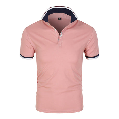 Men's Polo Shirt – Solid Lapel Short-Sleeve