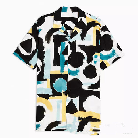 Men's Printed Short-Sleeve Shirt – Summer Street Style
