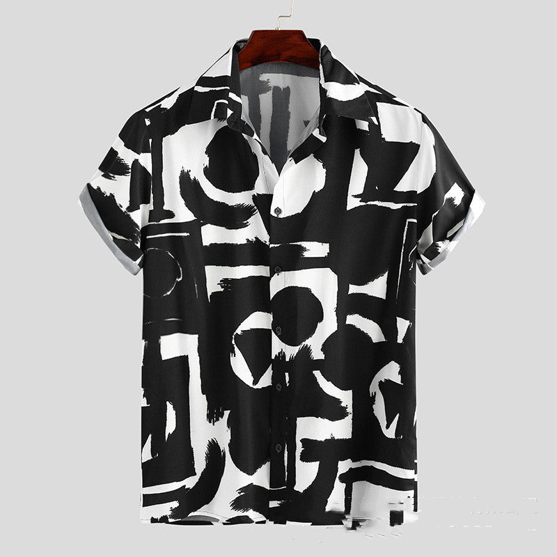 Men's Printed Short-Sleeve Shirt – Summer Street Style