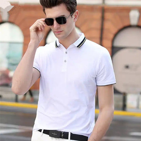 Men's Mercerized Cotton T-Shirt – Solid Short-Sleeve
