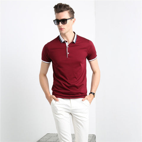 Men's Mercerized Cotton T-Shirt – Solid Short-Sleeve