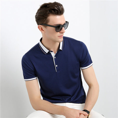 Men's Mercerized Cotton T-Shirt – Solid Short-Sleeve