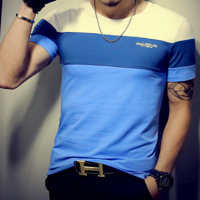 Men's Round-Neck T-Shirt – Colorblock Short-Sleeve