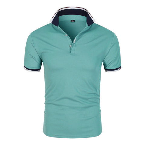 Men's Polo Shirt – Solid Lapel Short-Sleeve