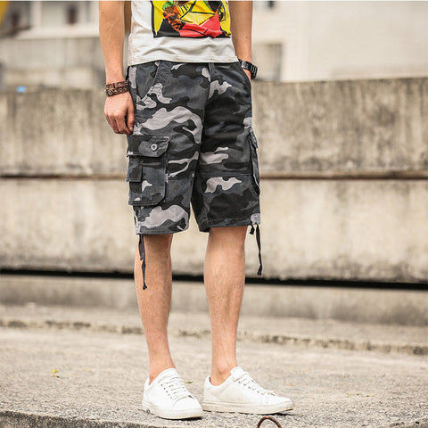 Men's Cargo Shorts – Multi-Pocket Loose Casual