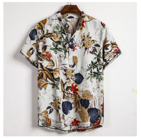 Men's Floral Shirt – Short-Sleeve Casual Button-Up