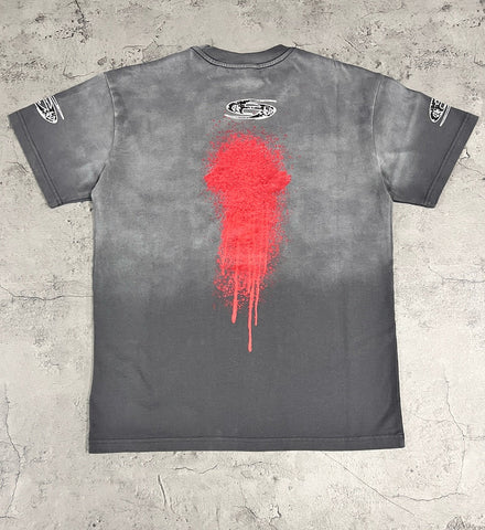 Hellstar Red Drip Gradient Vintage Washed Oversized T-Shirt