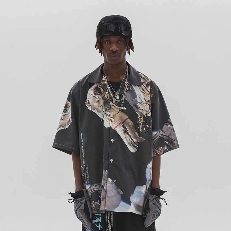 Men's Short-Sleeve Casual Shirt – Printed Cotton