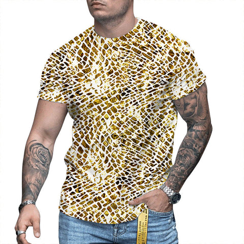 Men's 3D Printed T-Shirt – Round-Neck Short-Sleeve