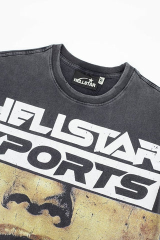 Hellstar Sports Vintage Washed Graphic T-Shirt – Black