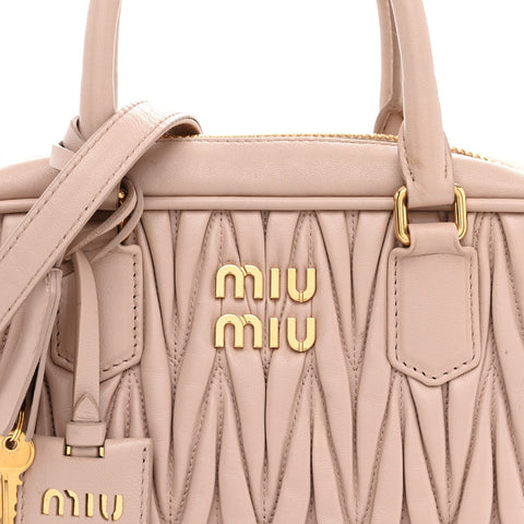 Nappa Matelasse Arcadie Top Handle Bag Cameo Powder Pink