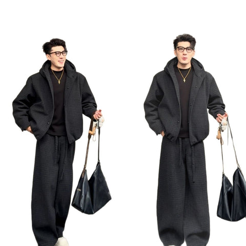 Mens Retro Casual Jacket and Pants Set