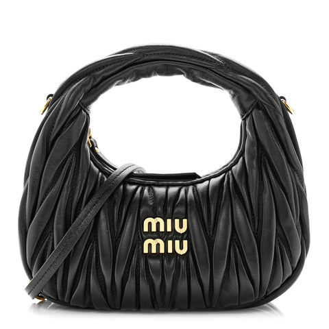 Nappa Matelasse Mini Wander Hobo Black