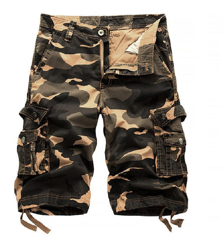 Manlyflex Men's outdoor camouflage cargo shorts