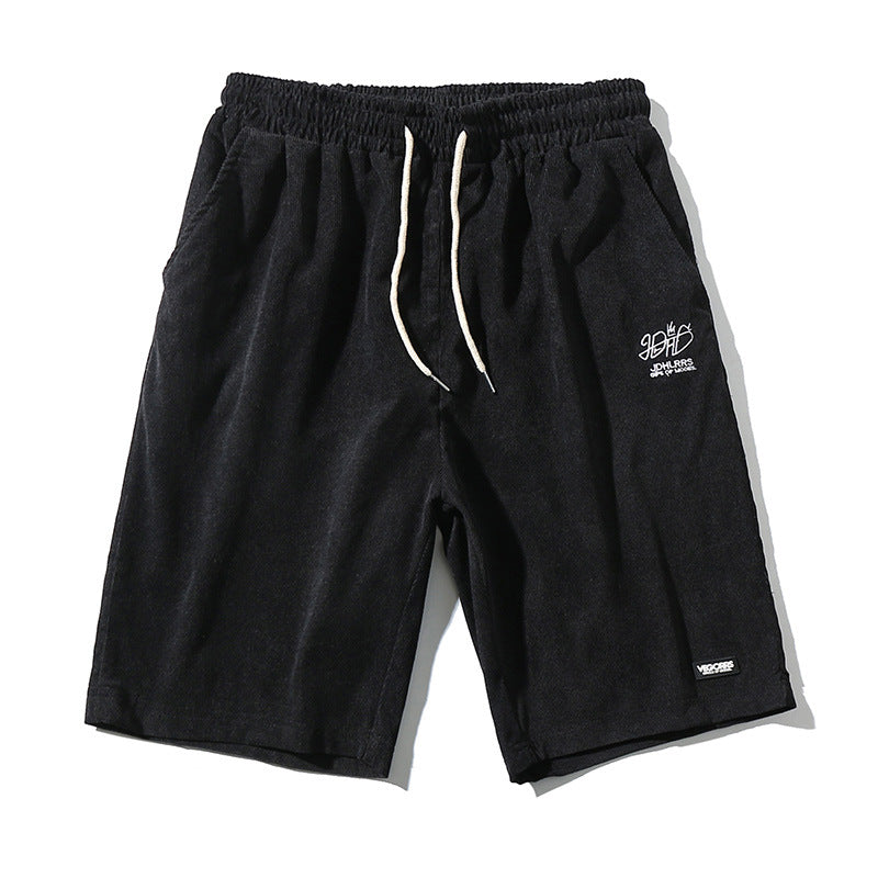 Men's Corduroy Shorts – Embroidered Loose