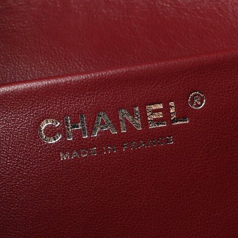 Grained Calfskin Small Souplissimo Maxi Flap Burgundy
