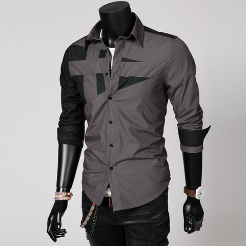 Men's Long-Sleeve Shirt – Casual Cotton Button-Up