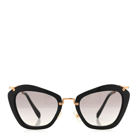 Acetate Metal Cat Eye Sunglasses SMU10N Black