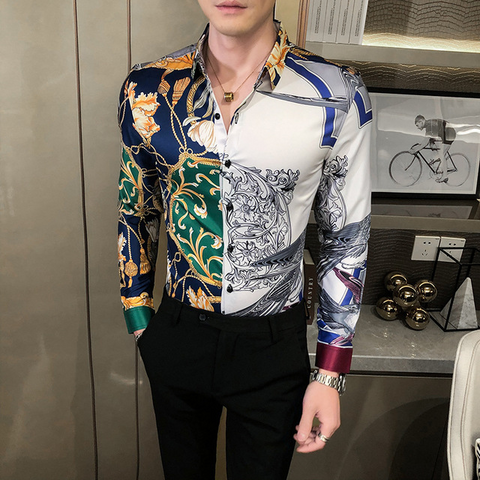 Men's Long-Sleeve Shirt – Trendy Casual Button-Up