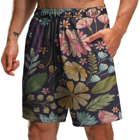 Men's Beach Shorts – Leaf 3D Print