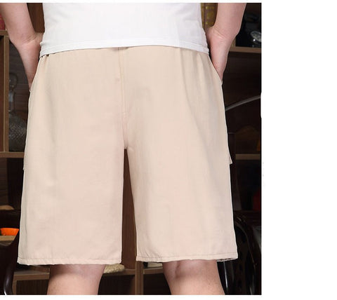 Men's Cotton Beach Shorts – Lightweight Knee-Length