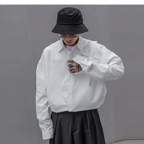 Men's Long-Sleeve Shirt – Loose Casual Cotton Button-Up