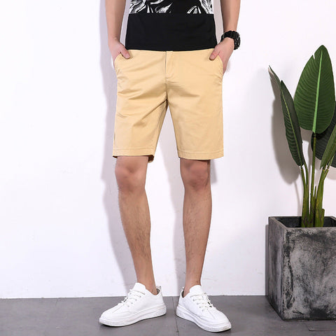 Men's Cotton Shorts – Solid Color Casual