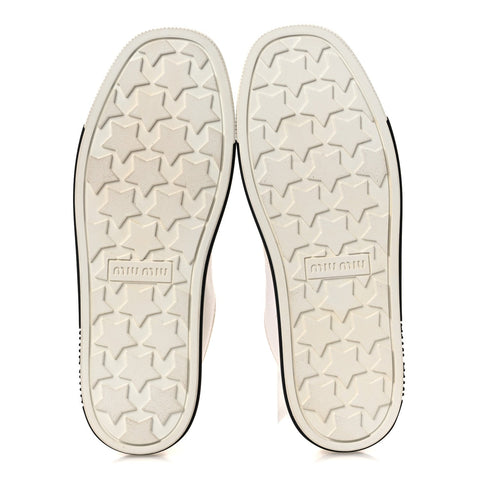 Gabardine Crystal Low Sneakers 35 Bianco