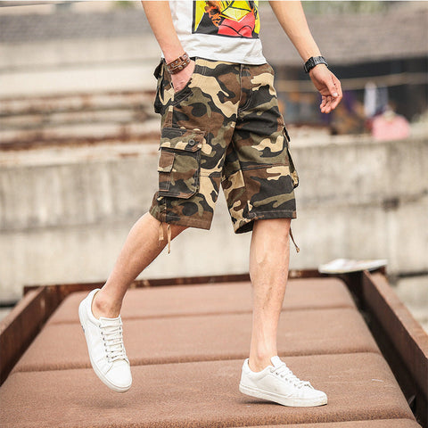 Men's Cargo Shorts – Multi-Pocket Loose Casual
