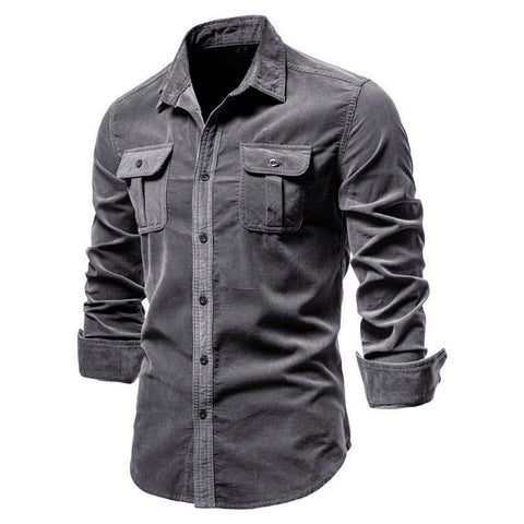 Men's Long-Sleeve Shirt – Casual College Button-Up