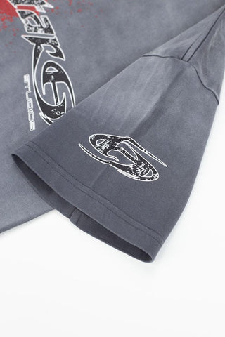Hellstar Red Drip Gradient Vintage Washed Oversized T-Shirt