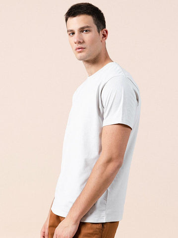 Men's Pure Cotton Round-Neck Tee – Solid All-Match