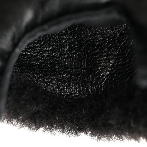 Milo Lambskin Merinos Wool Grigri Rodeo Robeo Plush Bag Charm PM Black