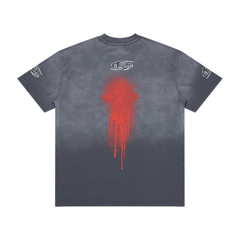 Hellstar Red Drip Gradient Vintage Washed Oversized T-Shirt