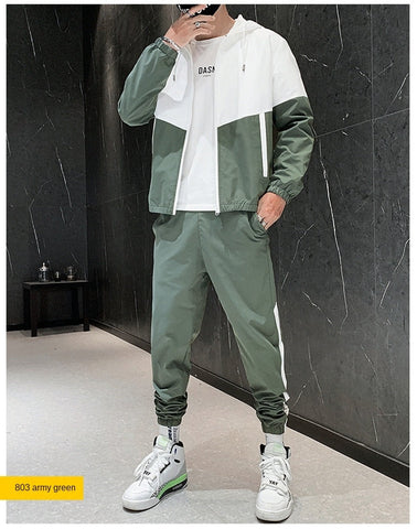 YAPU 2021 NEW 2 Pieces Sets Tracksuit Men Hooded Sweatshirt+pants Pullover Hoodie Sportwear Suit Male Camouflage Joggers