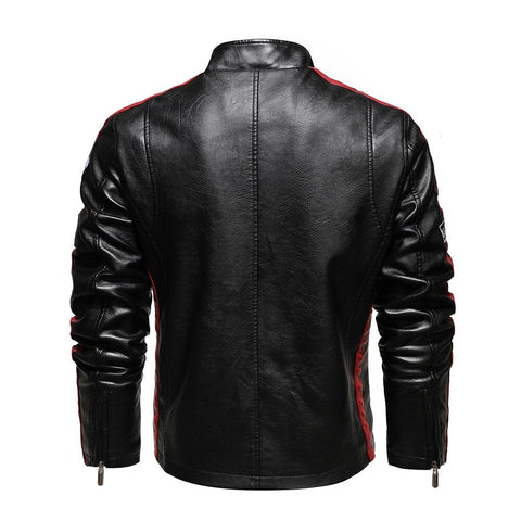 Aliksada Men Autumn Winter New Fashion Motor Biker Leather Jackets Coat Men Vintage Style Patchwork PU Faux Leather Jackets Men