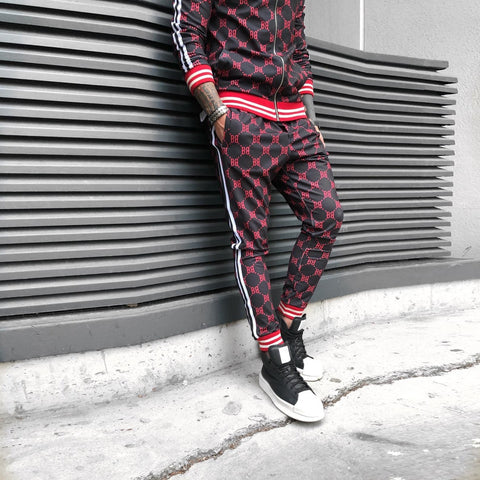 2021 Fashion Brand Men's Sport Suit 3D Digital Printing Long-sleeved Zipper Top and Casual Pants Fitness Slim Casual Tracksuits