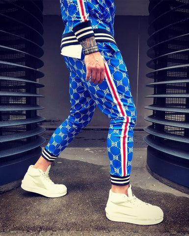 2021 Fashion Brand Men's Sport Suit 3D Digital Printing Long-sleeved Zipper Top and Casual Pants Fitness Slim Casual Tracksuits