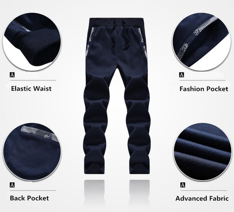 Winter Inner Fleece Hoodies Men 2020 Casual Hooded Warm Sweatshirts Male Thicken Tracksuit 2PC Jacket+Pant Men Moleton Masculino