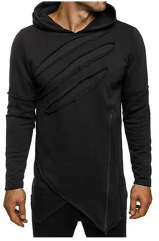 Men's Distressed Zip Hoodie – Hip-Hop Streetwear