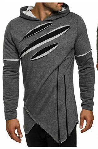Men's Distressed Zip Hoodie – Hip-Hop Streetwear