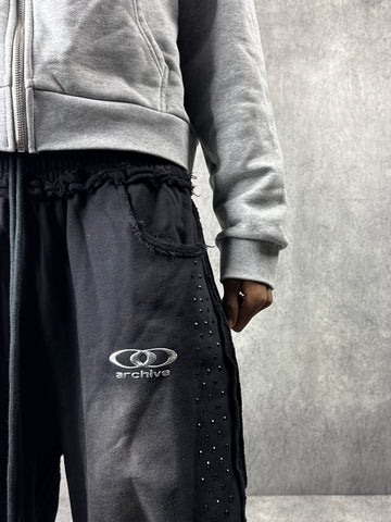ARCHIVE ONYX RHINESTONE SWEATPANTS - BLACK