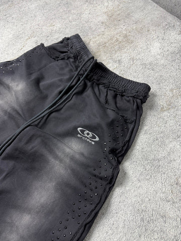 ARCHIVE ONYX RHINESTONE SWEATPANTS - BLACK