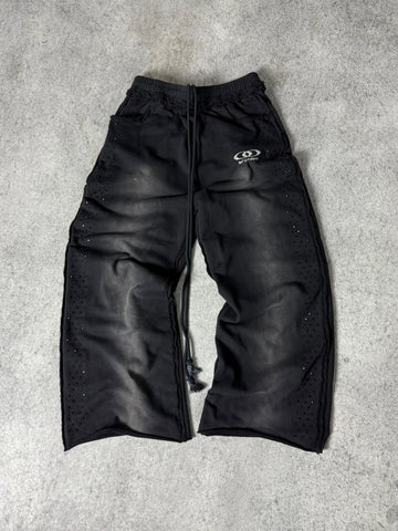 ARCHIVE ONYX RHINESTONE SWEATPANTS - BLACK