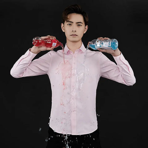 Men's Formal Shirt – Solid Color Long-Sleeve Button-Up