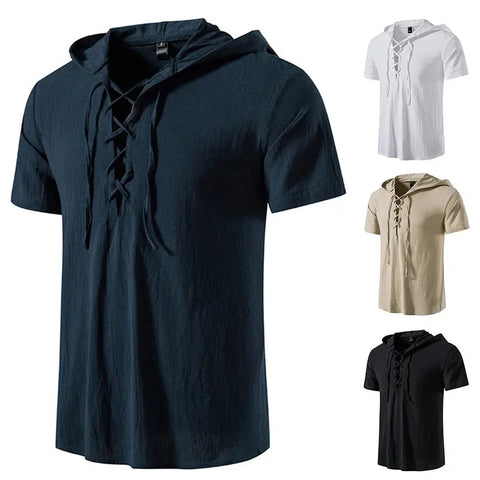 Men's Short-Sleeve Cotton Shirt – Casual Button-Up
