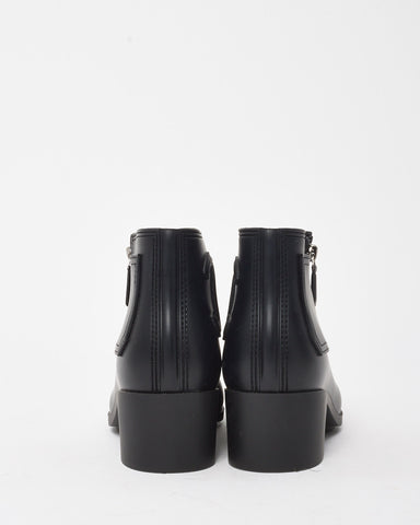 Chanel Black PVC Rubber CC Logo Ankle Booties - 38