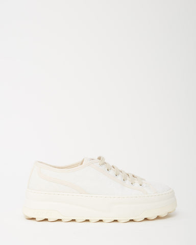 Gucci White Monogram GG Canvas Low-Top Platform Sneakers - 40